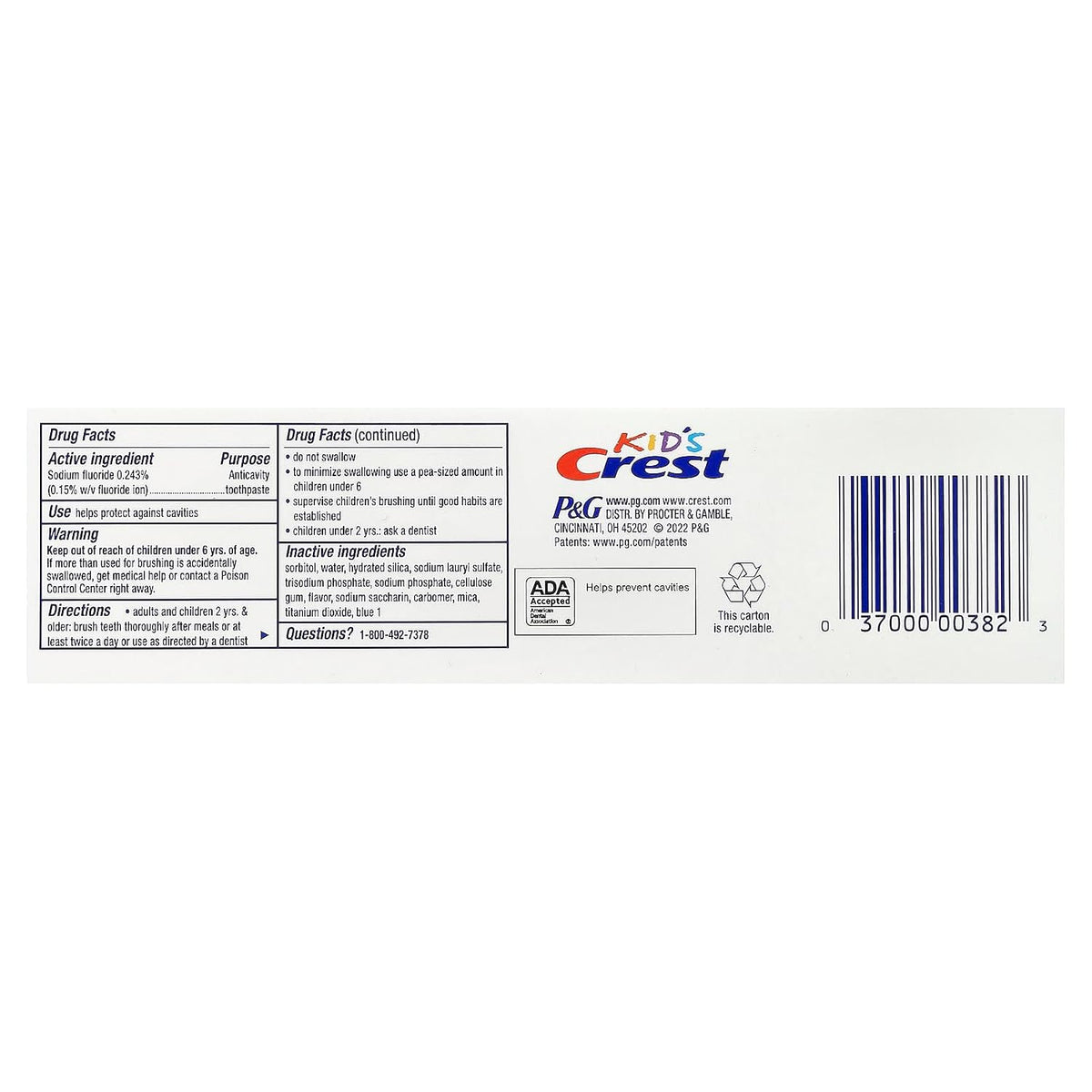 Crest Kid's Sparkle Fun Fluoride Anticavity Toothpaste, 4.6 oz, Pack of 4 - view 3