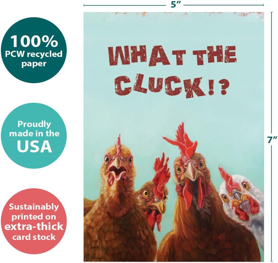 Tree-Free Greetings What The Cluck Birthday Card, 5 x 7 in - view 3