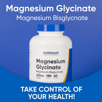 Nutricost Magnesium Glycinate, 210 mg per Serving, 180 Capsules - view 5