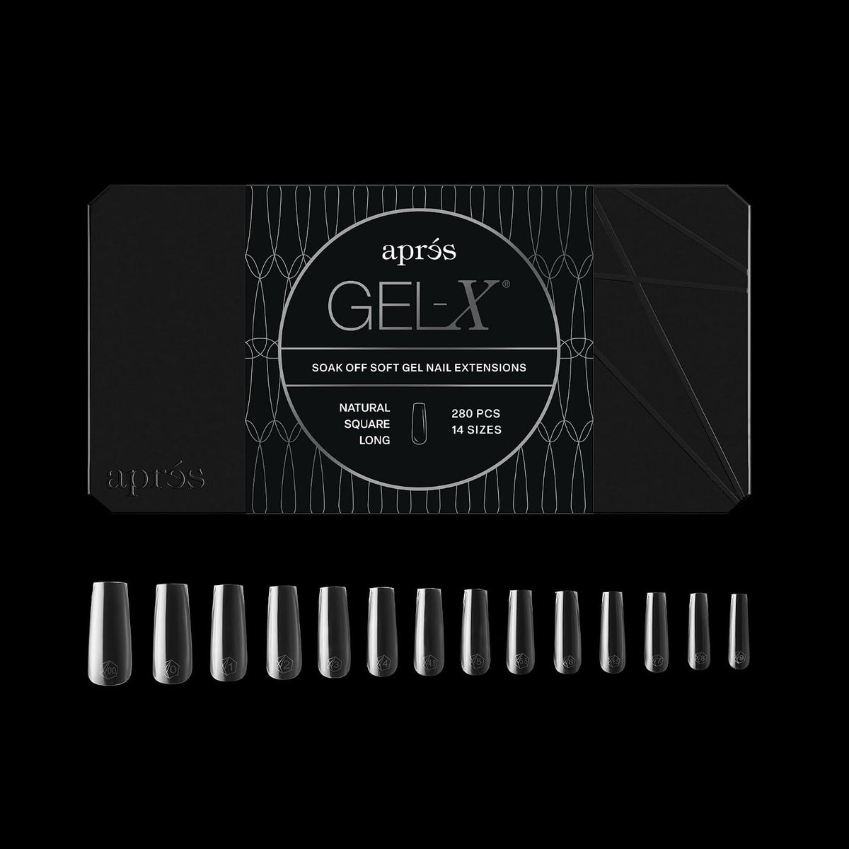 Après Gel-X Natural Square Long Nail Tips Box, 280 Count — product view