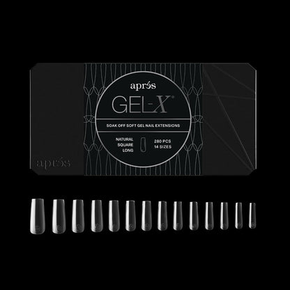 Après Gel-X Natural Square Long Nail Tips Box, 280 Count