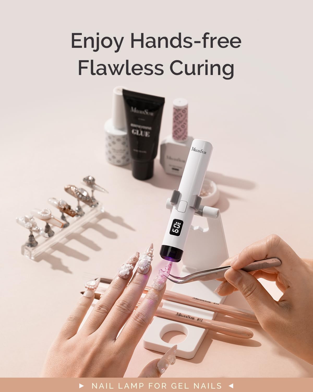 MelodySusie Handheld UV Nail Lamp P-ART01R with Stand - view 5