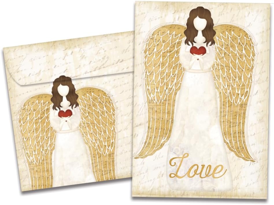 Tree-Free Greetings Christmas Angel Cards, 10 Pack, 5 x 7 Inch