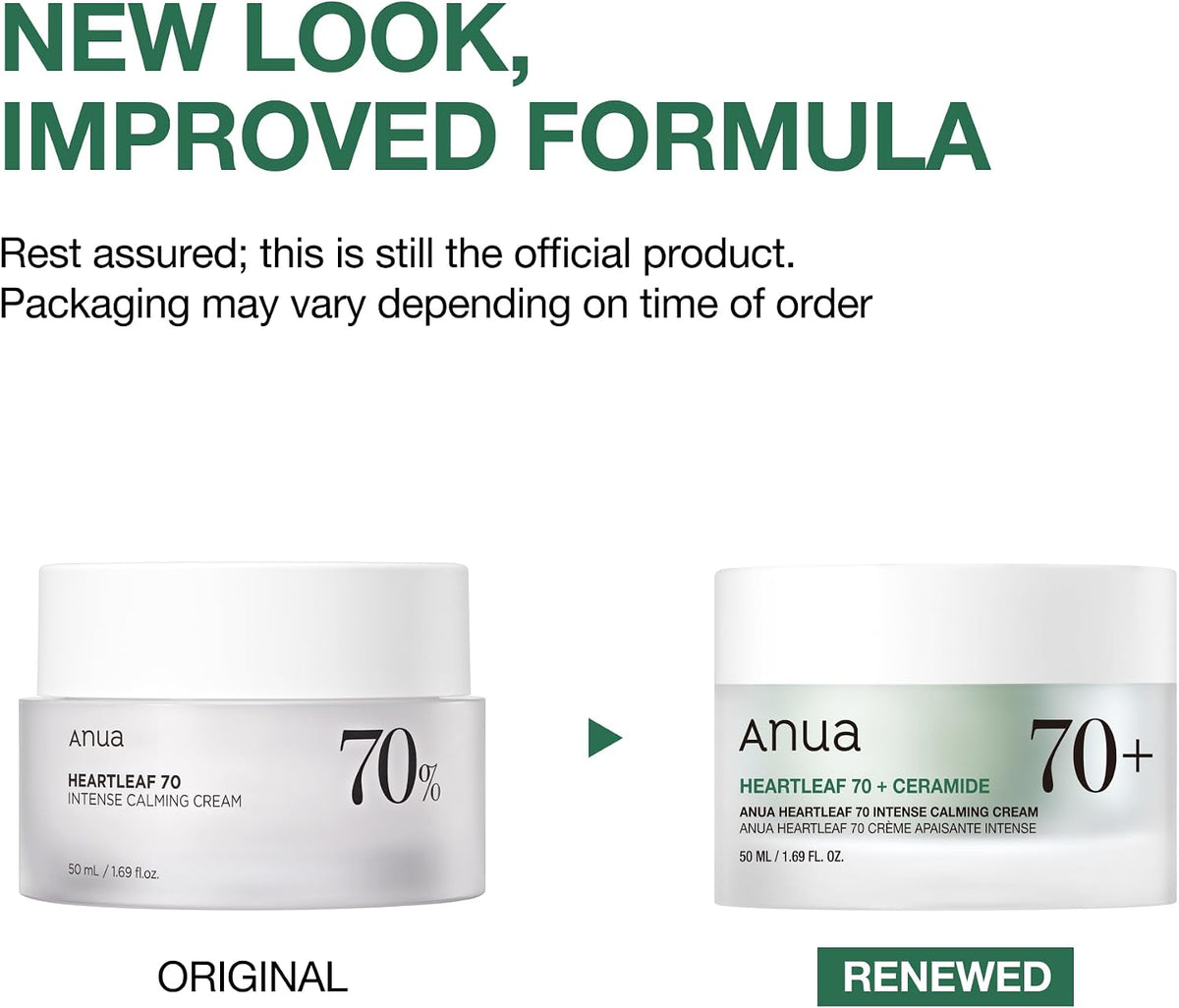 Anua Heartleaf 70 Intense Calming Cream with Ceramide & Panthenol 50ml — alternate product view
