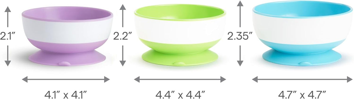Munchkin Stay Put Suction Bowls for Baby, 3 Pack - view 3
