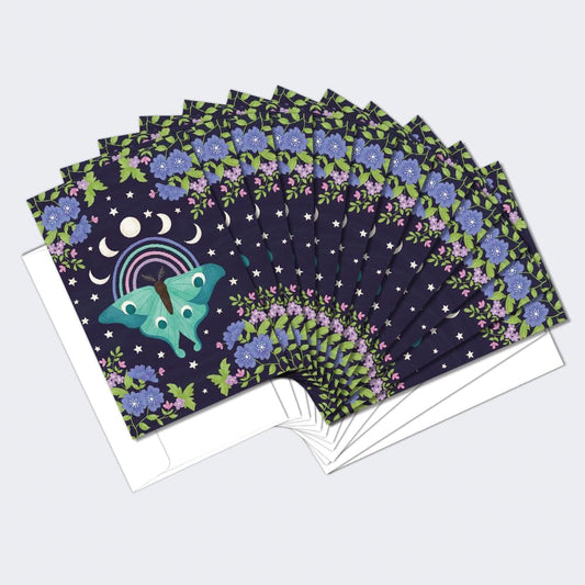 Tree-Free Greetings Lunar Moth All Occasion Notecards 4 x 6 Inch, Pack of 12