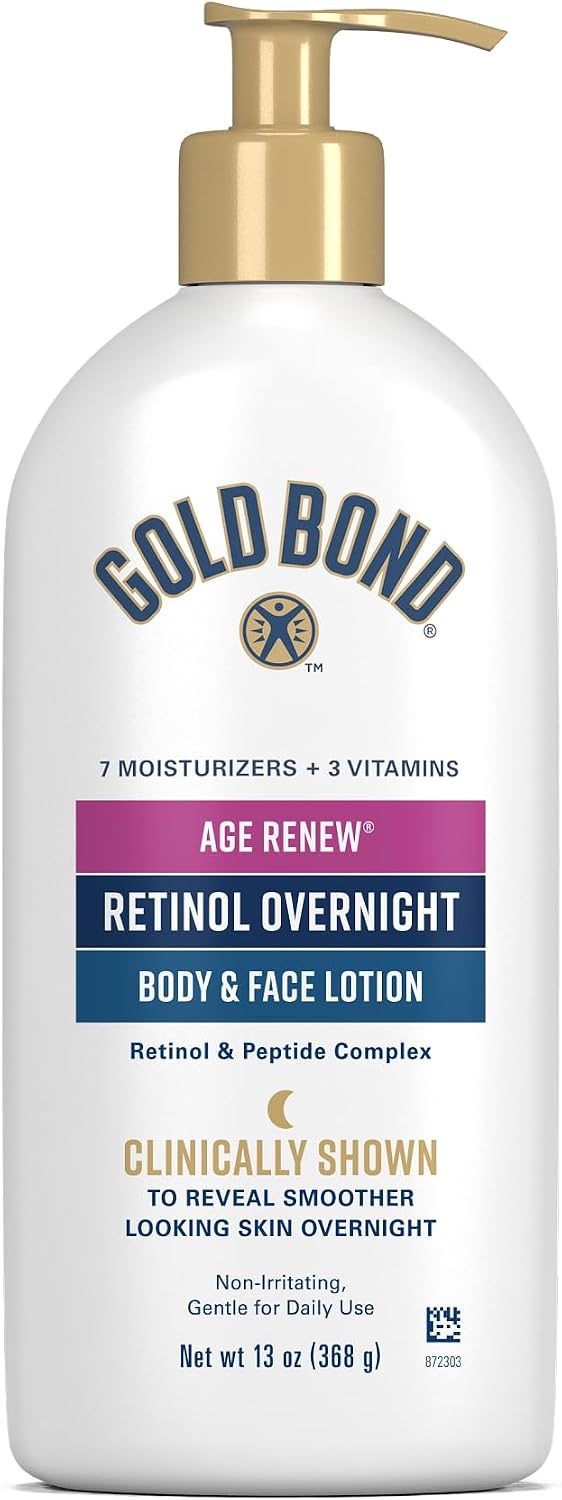 Gold Bond Age Renew Retinol Overnight Body & Face Lotion 13 oz