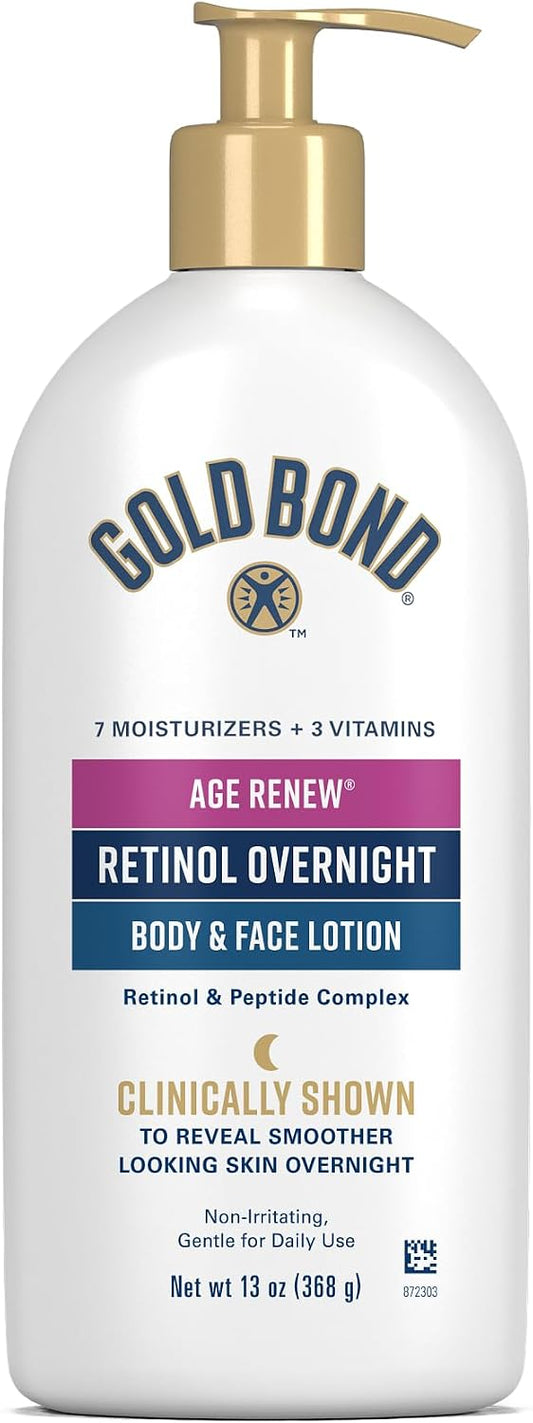 Gold Bond Age Renew Retinol Overnight Body & Face Lotion 13 oz
