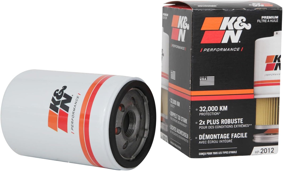 K&N HP-2012 Oil Filter with Wrench-Off Nut, 20,000 Mile Engine Protection