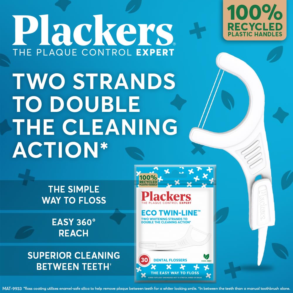 Plackers Eco Twin-Line Floss Picks with Folding Toothpick, 30 Count - view 3