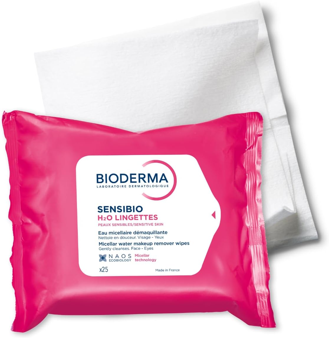 Bioderma Sensibio H2O Micelle Solution Make-Up Removing Wipes, 25 Count - view 4
