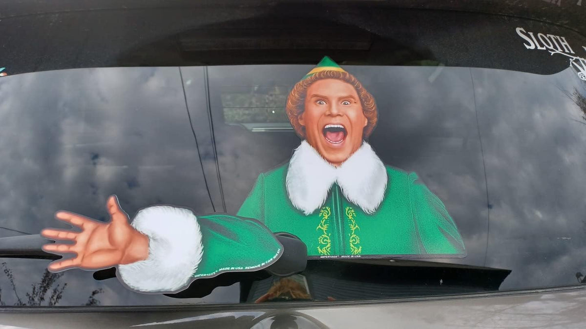 WiperTags Jolly Elf Waving Arm Wiper Blade Decal, Christmas - view 4