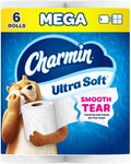 Charmin Ultra Soft Toilet Paper, 6 Mega Rolls, 2-Ply (208 Sheets)