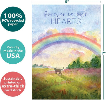 Tree-Free Greetings Pet Sympathy Card, Sweet Cat Rainbow, 5 x 7 Inch - view 3