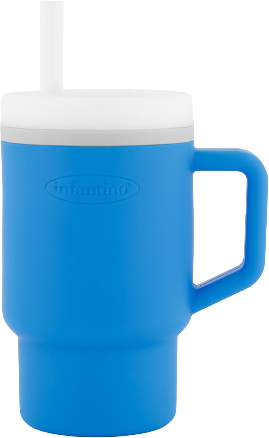 Infantino My 1st Tumbler Silicone Cup with Straw and Handle, 266 ml (9 fl oz), Ocean — product view