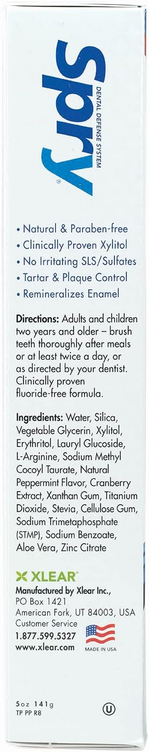 Spry Natural Fluoride Free Xylitol Toothpaste Peppermint 141 g - Pack of 3 - view 6