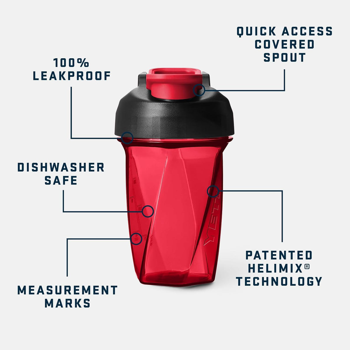 YETI Yonder 20 oz (591 ml) Leakproof Shaker Bottle in Rescue Red - view 4