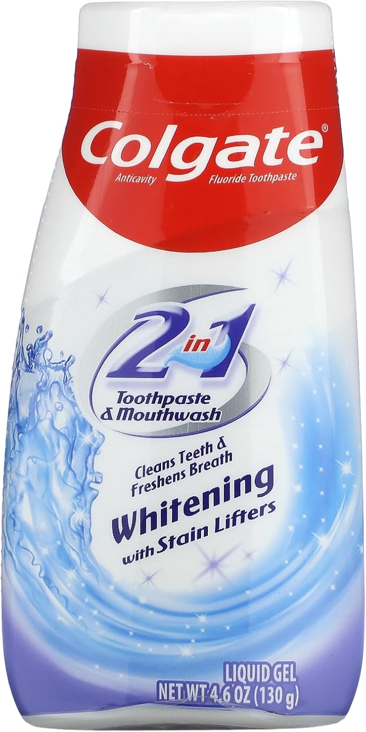 Colgate 2-in-1 Whitening Toothpaste with Stain Lifters, 4.6 oz, Pack of 4