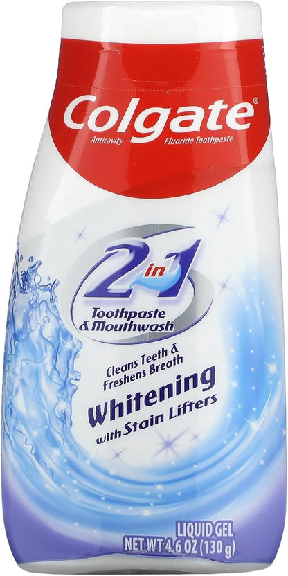Colgate 2-in-1 Whitening Toothpaste with Stain Lifters, 4.6 oz, Pack of 4
