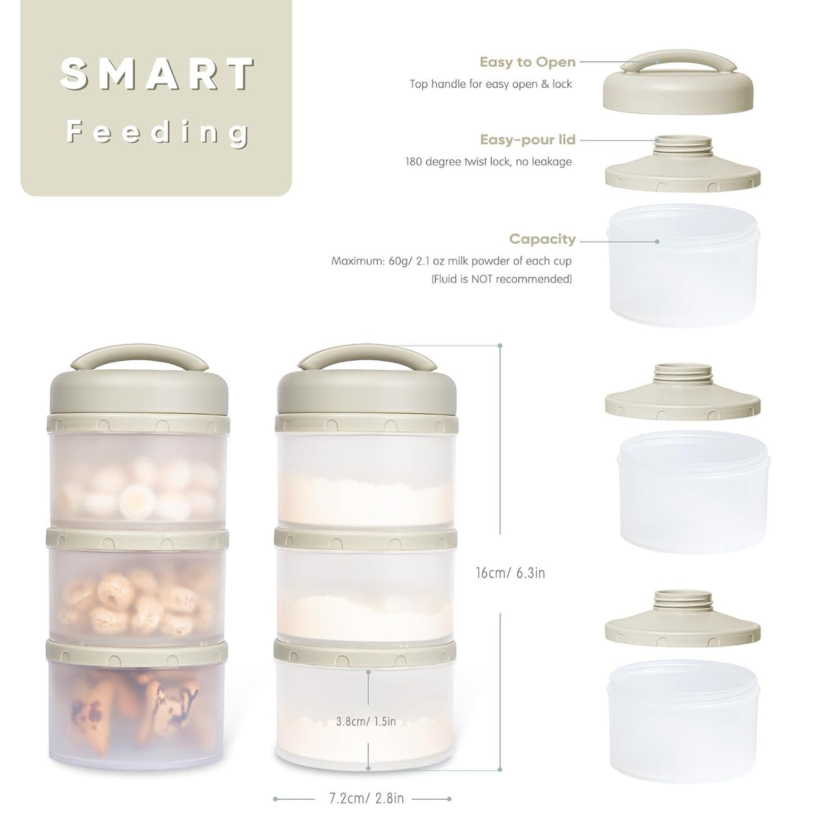 Termichy Stackable Portable Baby Formula Dispenser - view 2