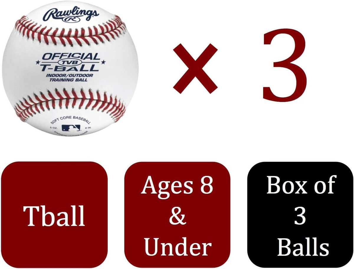 Rawlings Official T-Balls TVB, Youth 6U, Box of 3 - view 6