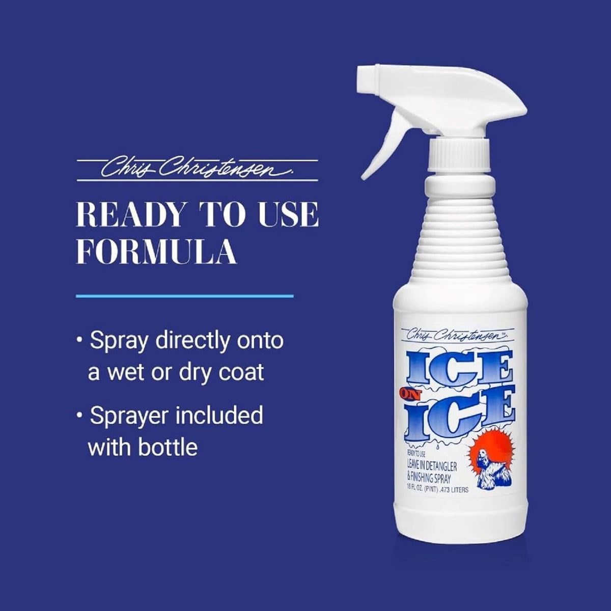 Chris Christensen Ice on Ice Detangler and Finishing Dog Spray 16 oz - view 3
