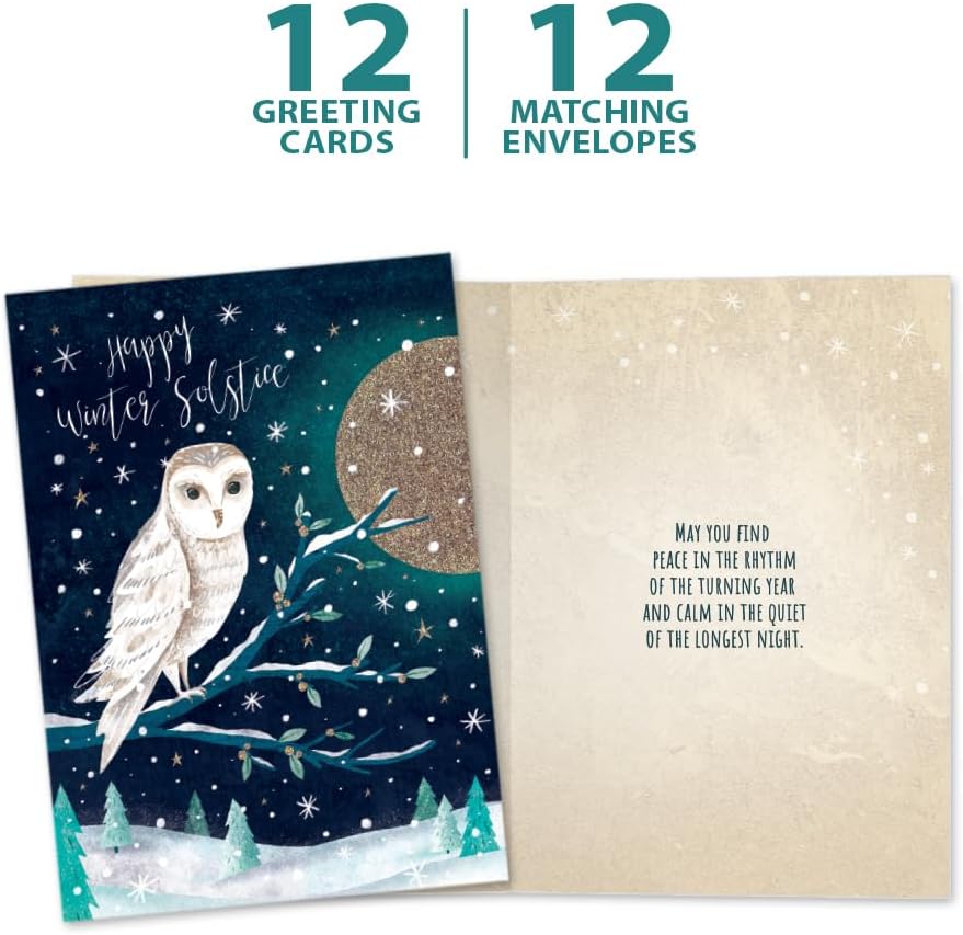 Tree-Free Greetings Solstice Owl Cards, Pack of 12 — product view