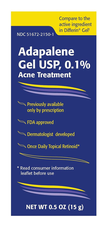 Taro Adapalene 0.1% Acne Treatment Gel - Paraben Free (0.5oz)