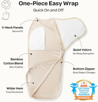 Momcozy Quiet Fastener Baby Swaddle, 0-3 Months - view 3