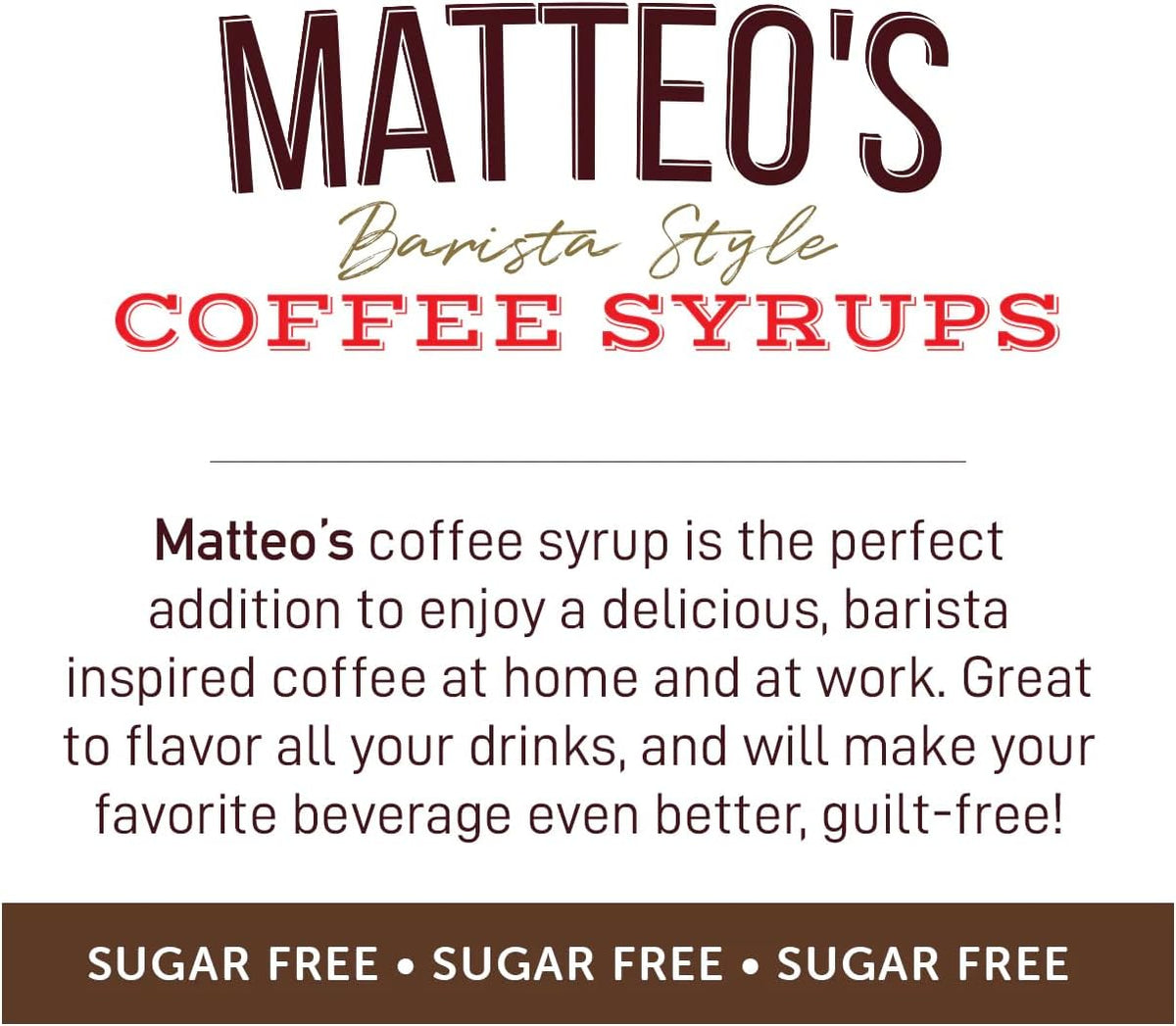 Matteo's Sugar Free Coffee Syrup, Hazelnut, 25.4 oz - view 6