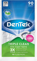 DenTek Triple Clean Floss Picks, Mint, 90 Count