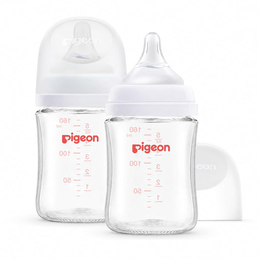 Pigeon Glass Baby Bottles, Wide Neck, 160 ml, Pack of 2