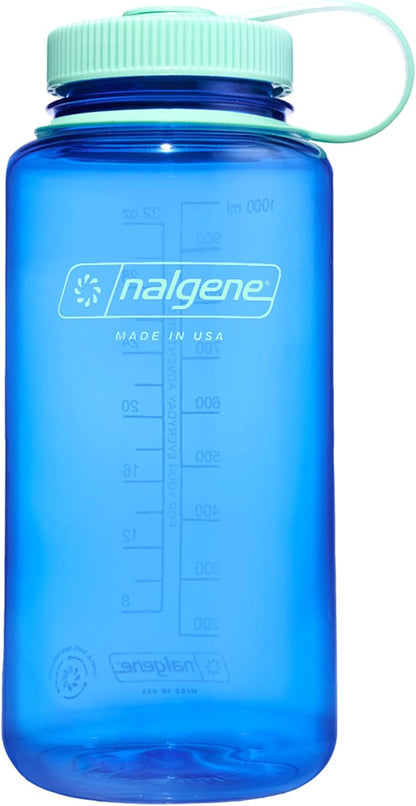 Nalgene Wide Mouth Water Bottle, 32 oz (1 Litre), Cornflower Blue