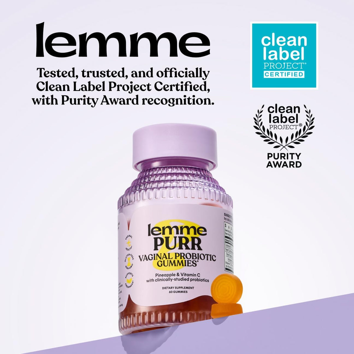 Lemme Purr Vaginal Probiotic Gummies for Women, 30-Day Supply - view 5