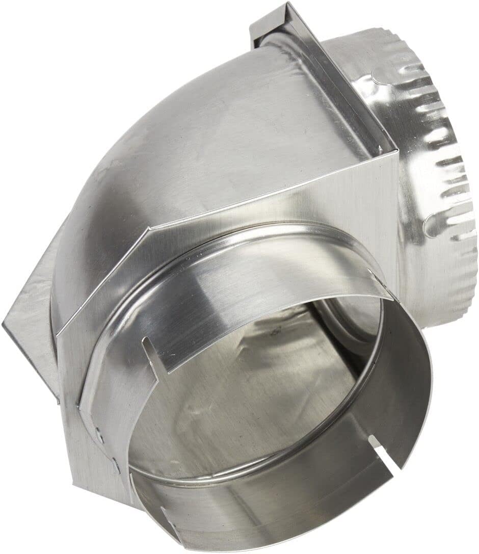 Whirlpool 4396006RW Genuine OEM 90-Degree Dryer Vent Elbow, 4 Inch Aluminum — product view