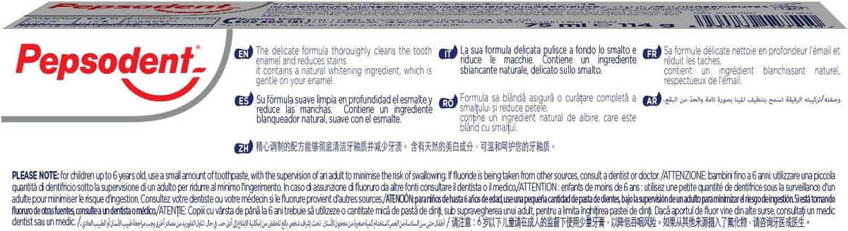 Pepsodent Natural Whitening Toothpaste with Fluoride & Calcium, 75 ml (2.5 fl oz) — alternate product view