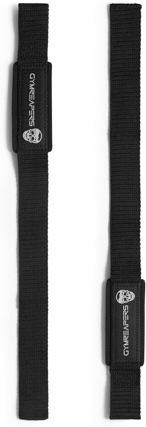 Gymreapers Padded Lifting Wrist Straps, Neoprene and 18 Inch Cotton, Black - view 4