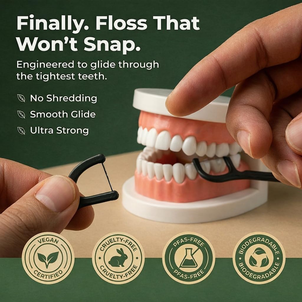 EcoYou Biodegradable Floss Picks, Mint, 200 Count (4 Pack) - view 4