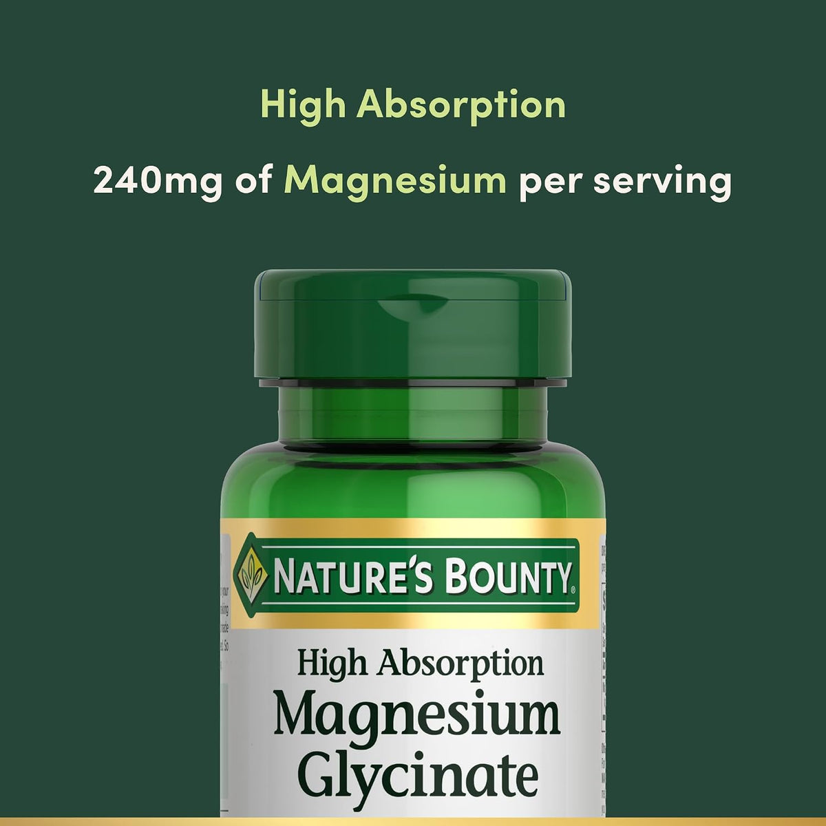 Nature's Bounty High Absorption Magnesium Glycinate 240 mg, 120 Capsules - view 3