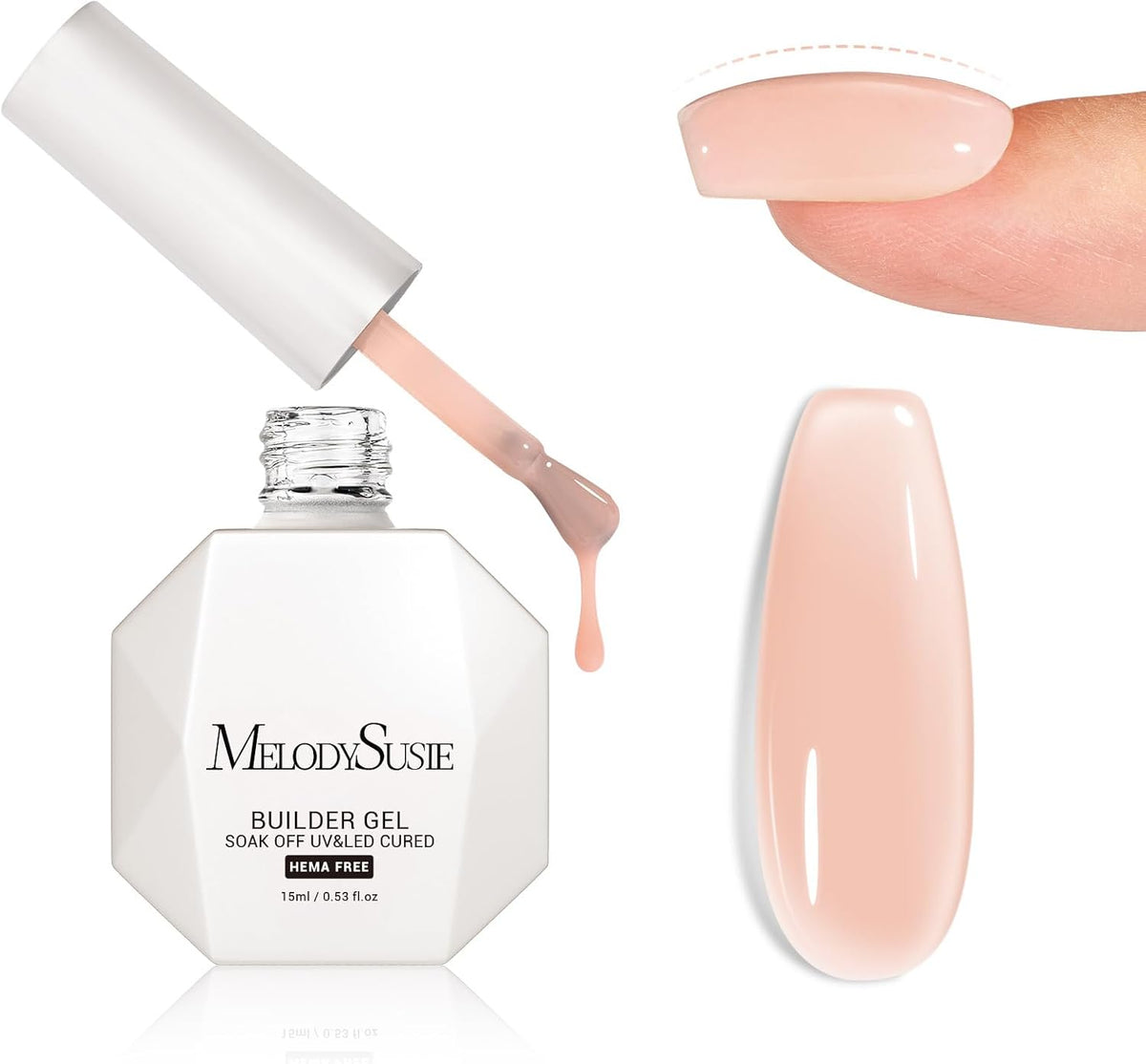 MelodySusie HEMA-Free Nude Builder Nail Gel 15 ml (0.5 fl oz) H1407 — product view
