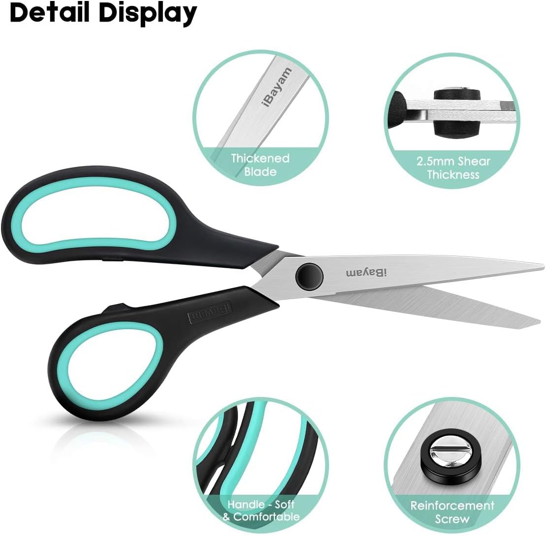 iBayam 8.5 Inch Heavy Duty All Purpose Scissors, Pack of 3 - view 4