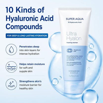 Missha Super Aqua Ultra Hyalron Cleansing Foam 150 ml - view 5