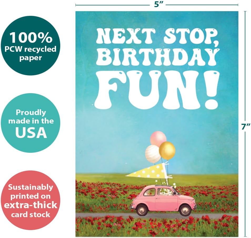 Tree-Free Greetings Next Stop Birthday Card, 5 x 7 in - view 3