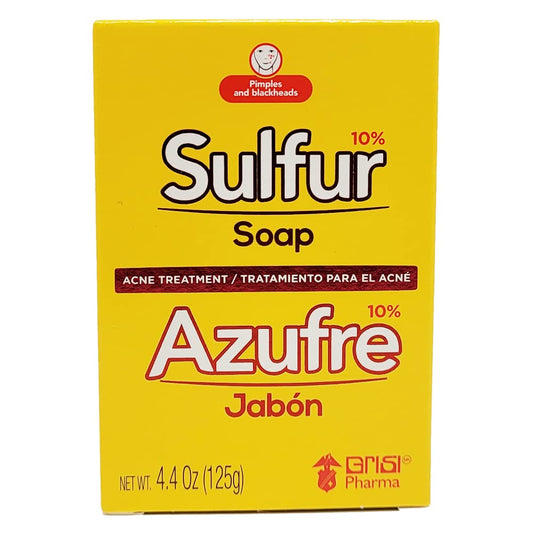 Biosulfur Grisi Sulfur Soap, Acne Treatment, Cleaner Bar Soap, Sulfur 10%, 4.4 Oz, Bar Soaps