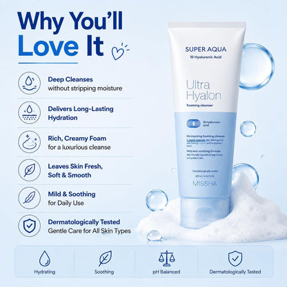 Missha Super Aqua Ultra Hyalron Cleansing Foam 150 ml - view 3