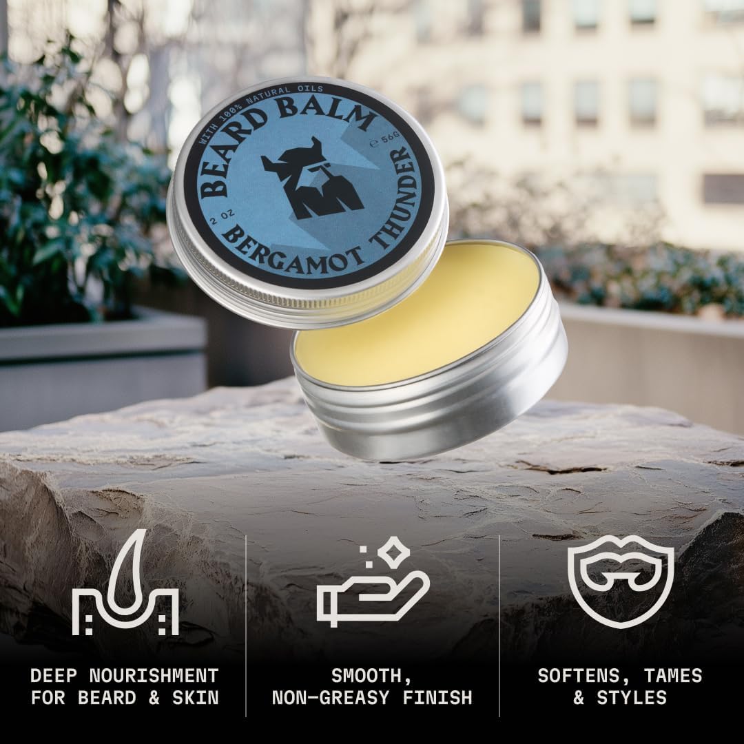 Striking Viking Beard Balm for Men, Bergamot Thunder Scent, 2 oz - view 3