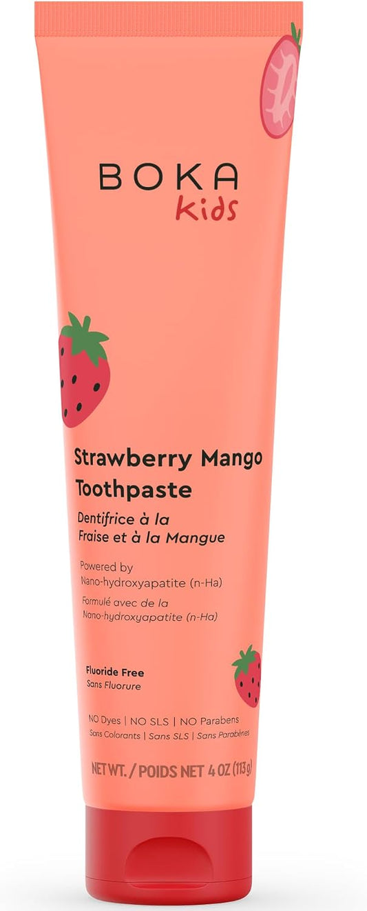 Boka Kids Fluoride-Free Nano Hydroxyapatite Toothpaste, Strawberry Mango, 4 oz