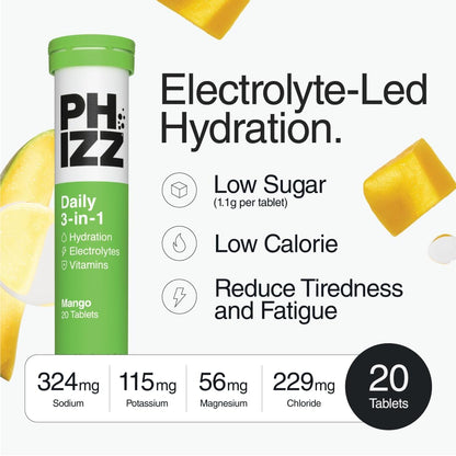 Phizz Electrolyte & Multivitamin Effervescent Tablets Mango 60 Count - view 2