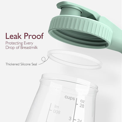 Momcozy Glass Breast Milk Pitcher, Wide Mouth, 32 oz (960 ml), Green - view 6
