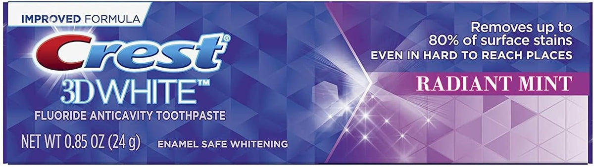 Crest 3D White Radiant Mint Toothpaste 0.85 oz (24 g) — product view